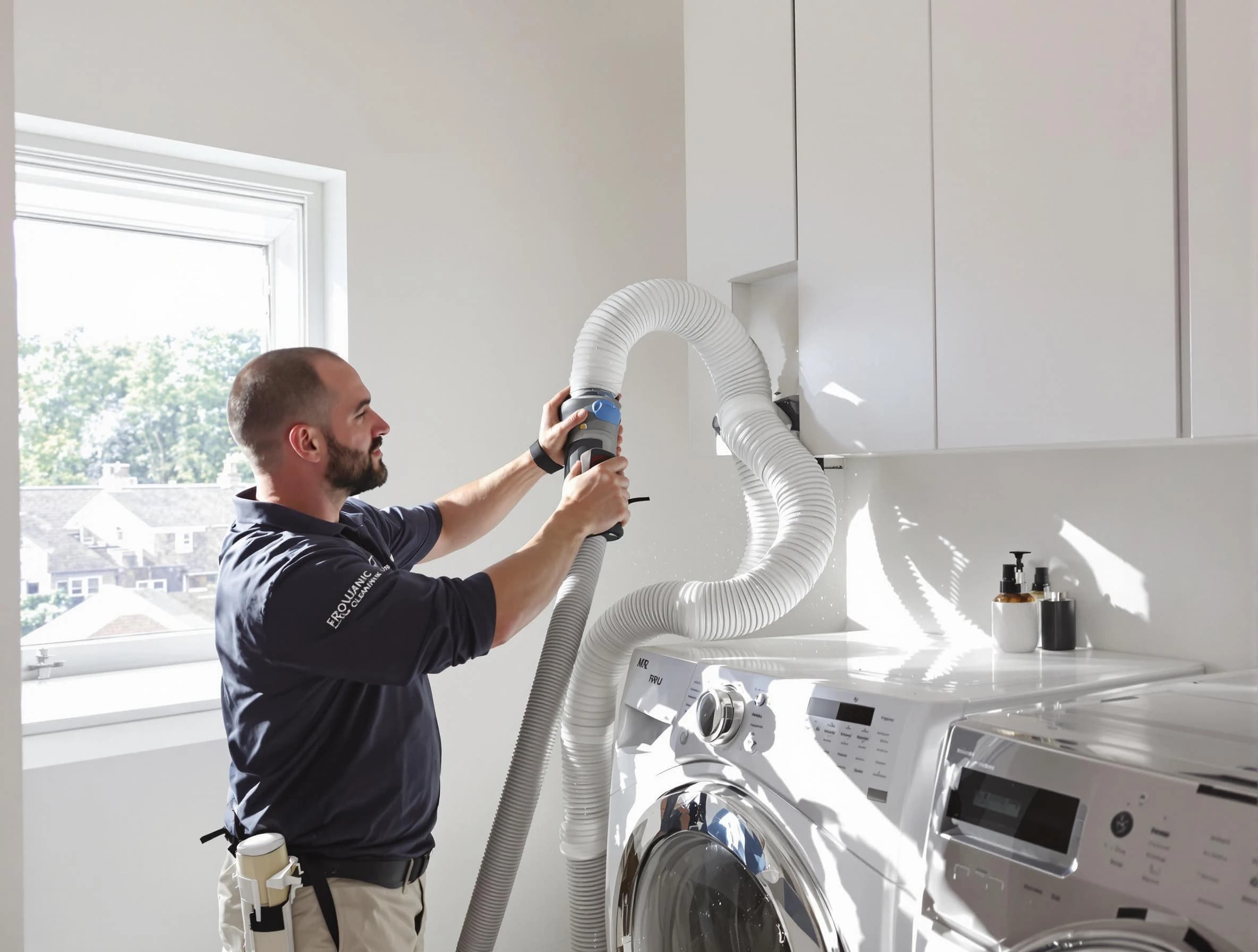 Certified Piedmont Dryer Vent Cleaning technician performing dryer vent cleaning in Piedmont