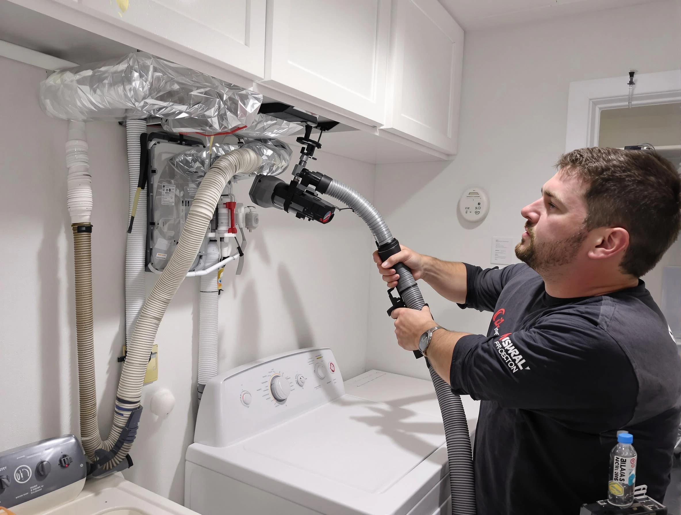 Piedmont Dryer Vent Cleaning certified technician performing safety-focused gas dryer vent cleaning in Piedmont