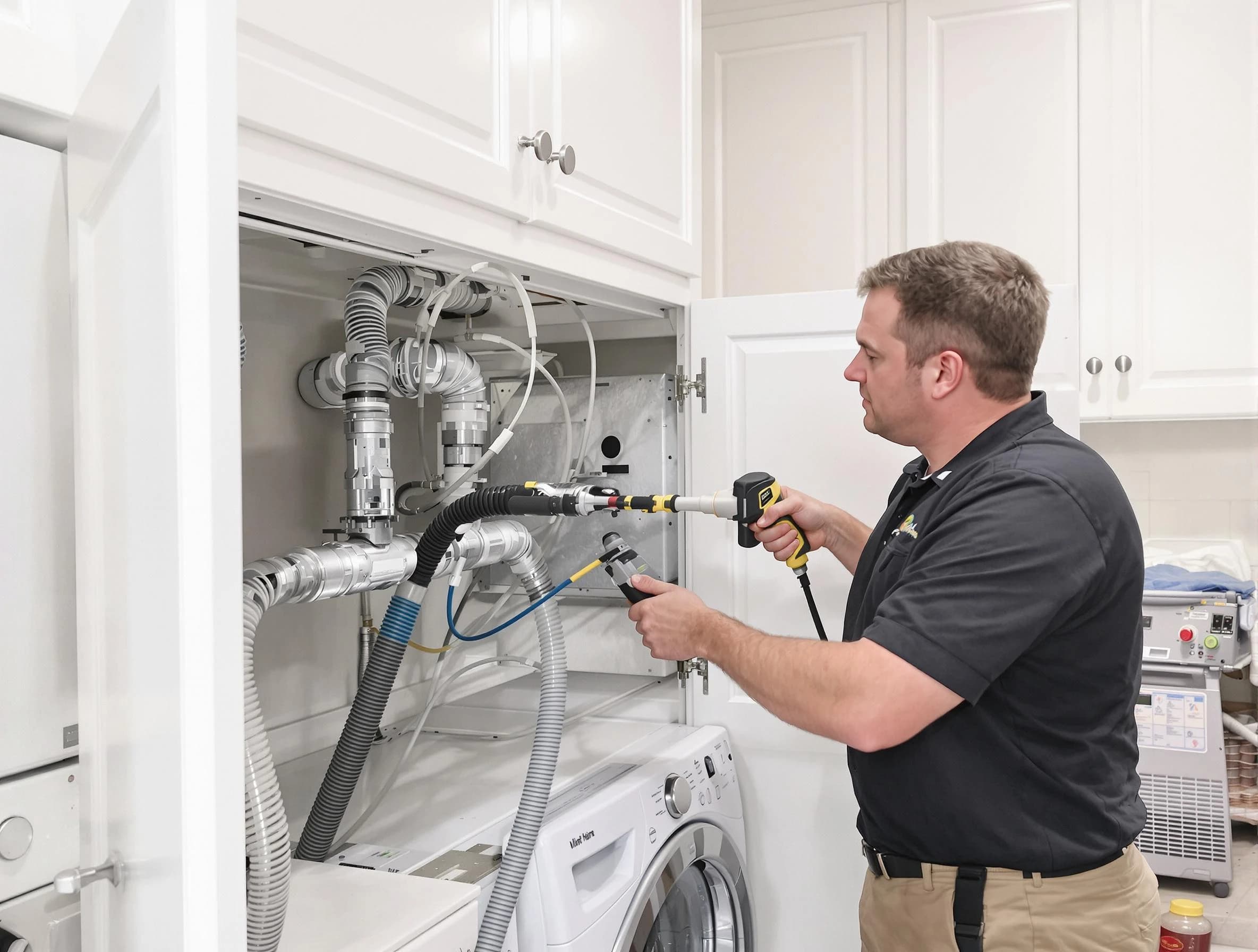 Piedmont Dryer Vent Cleaning professional removing severe blockage from a clogged dryer vent in Piedmont